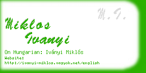 miklos ivanyi business card