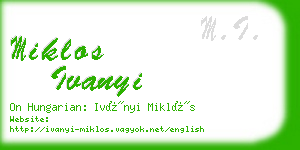 miklos ivanyi business card
